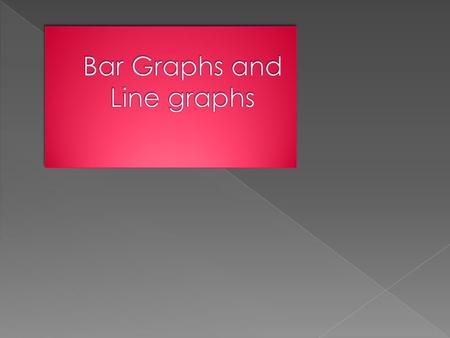  A Graph is used to display data shown in a table.  It is easier to see data when it is displayed in a graph.  A BAR GRAPH is used to compare categories.