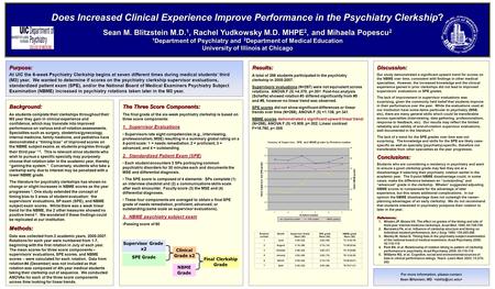 Background: As students complete their clerkships throughout their M3 year they gain in clinical experience and confidence, which may translate into improved.