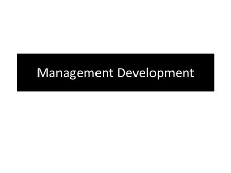 Management Development