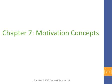 Chapter 7: Motivation Concepts