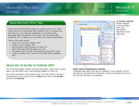 1 of 8 This document is for informational purposes only. MICROSOFT MAKES NO WARRANTIES, EXPRESS OR IMPLIED, IN THIS DOCUMENT. © 2007 Microsoft Corporation.