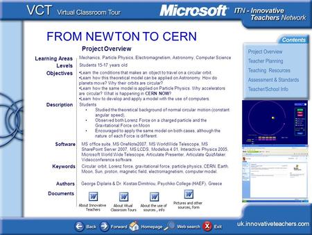 FROM NEWTON TO CERN  uk.innovativeteachers.com Documents Authors George.