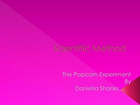 The Popcorn Experiment By Daniella Shanks