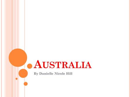 A USTRALIA By Danielle Nicole Hill. C OUNTRY I NFORMATION Population is 21.6 million since 2009 Religion- Christianity is 64% (less than a quarter attend.