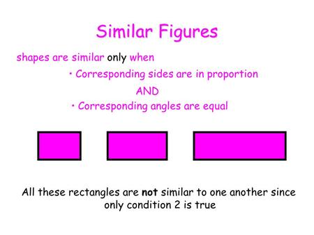 All these rectangles are not similar to one another since