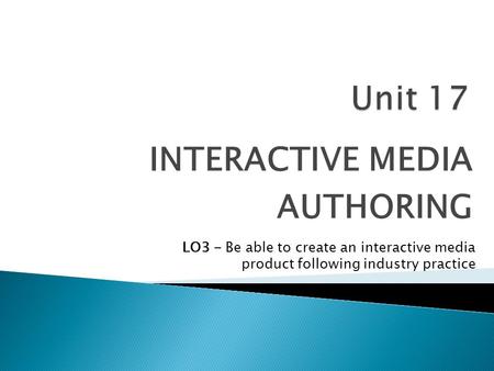 INTERACTIVE MEDIA AUTHORING