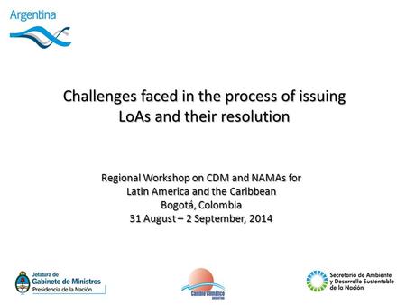 Regional Workshop on CDM and NAMAs for Latin America and the Caribbean Bogotá, Colombia 31 August – 2 September, 2014 Challenges faced in the process of.