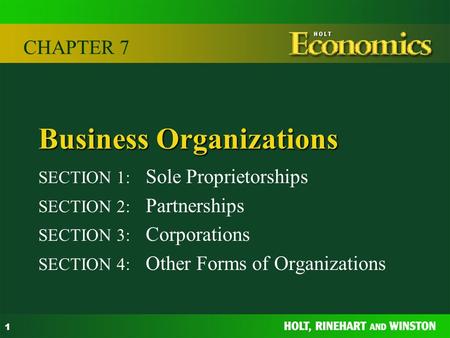 Business Organizations