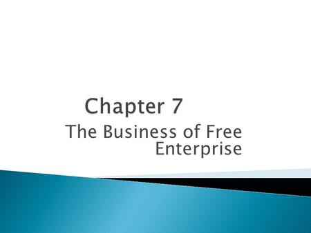 The Business of Free Enterprise.  Entrepreneur—A person who takes a risk to create a new product or to develop a better way to operate a business. 