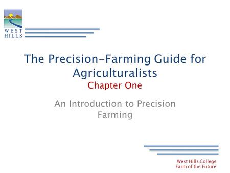 The Precision-Farming Guide for Agriculturalists Chapter One