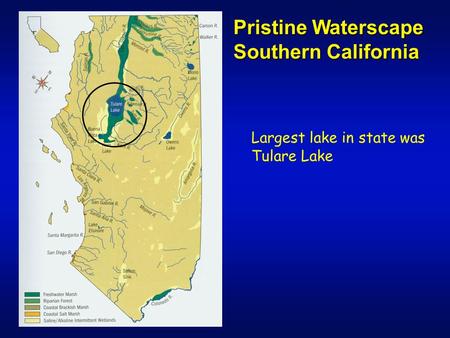 Pristine Waterscape Southern California Largest lake in state was Tulare Lake.