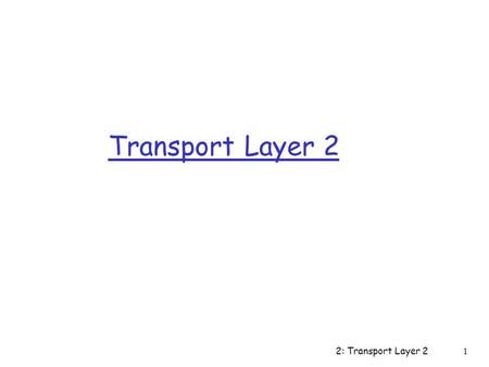 2: Transport Layer 21 Transport Layer 2. 2: Transport Layer 22 TCP: Overview RFCs: 793, 1122, 1323, 2018, 2581 r full duplex data: m bi-directional data.