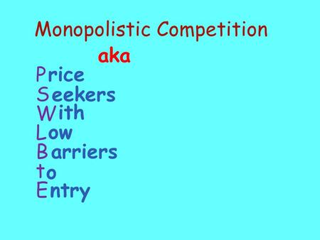 Monopolistic Competition