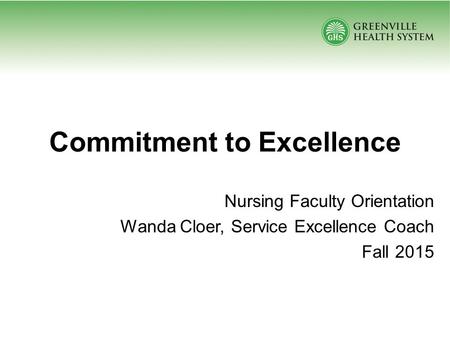 Commitment to Excellence