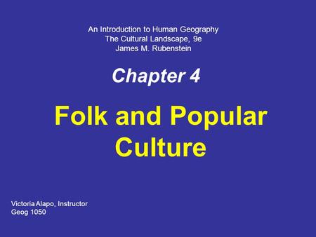 Folk and Popular Culture