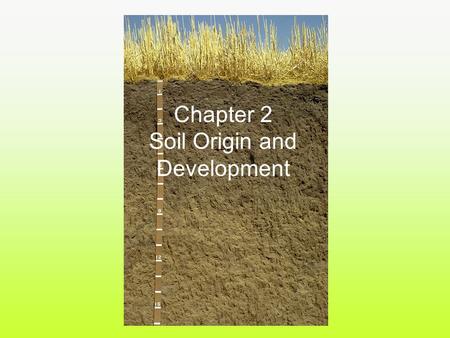 Soil Origin and Development