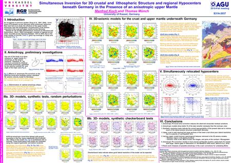 Fig. 6c: 35x35 blocs, RMS = 0.1593 s Fig. 6b: I25x25 blocs, noise= 0.1 s, RMS = 0.2069 sFig. 6a, 25x25 blocs, RMS = 0.1435 s Simultaneous Inversion for.