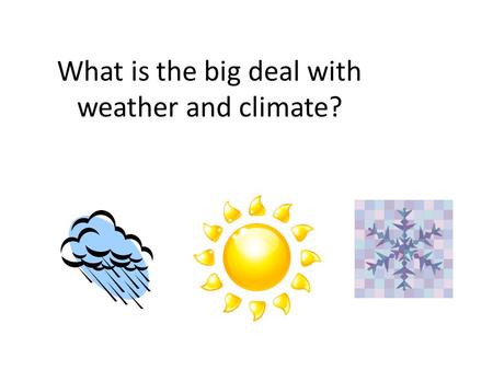 What is the big deal with weather and climate?. Weather _________ changes in air that take place over a short time.