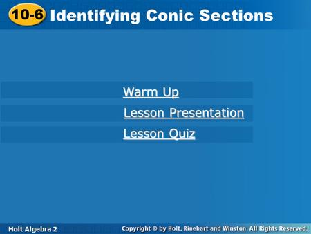 Identifying Conic Sections