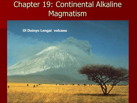 Chapter 19: Continental Alkaline Magmatism