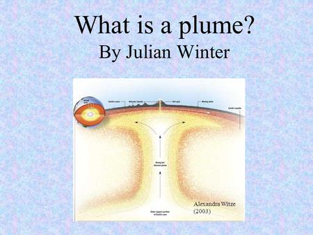 What is a plume? By Julian Winter Alexandra Witze (2003)