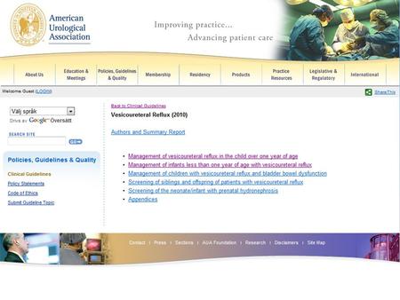 AUA VUR guidelines 2010 Methodology Twenty-one studies met the inclusion criteria (six were prospective), data were extracted and a meta-analysis was.