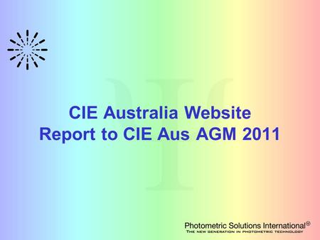 CIE Australia Website Report to CIE Aus AGM 2011.