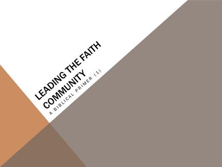 LEADING THE FAITH COMMUNITY A BIBLICAL PRIMER (1).