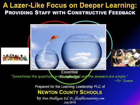 Prepared for the Learning Leadership PLC of N EWTON C OUNTY S CHOOLS by Dan Mulligan, Ed. D., flexiblecreativity.com July 2015 Essential Vocabulary Essential.