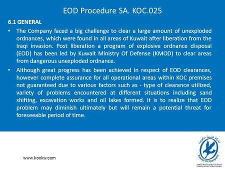 EOD Procedure SA. KOC GENERAL