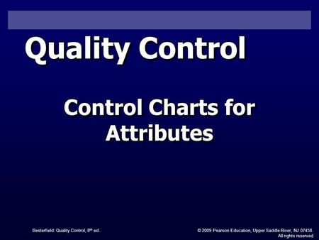 Control Charts for Attributes