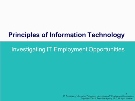 Principles of Information Technology