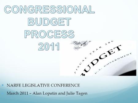 NARFE LEGISLATIVE CONFERENCE March 2011 – Alan Lopatin and Julie Tagen.