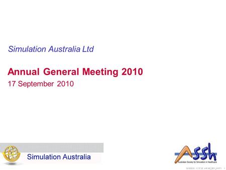 10/15/2015 11:37:53 AM 008_5811_WHT1 1 Simulation Australia Ltd Annual General Meeting 2010 17 September 2010.