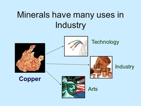 Minerals have many uses in Industry