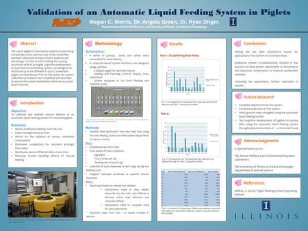 Megan C. Morris, Dr. Angela Green, Dr. Ryan Dilger, Department of Animal Science, University of Illinois at Urbana-Champaign Validation of an Automatic.