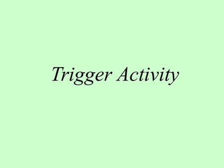 Trigger Activity Topic of discussion: Pythagoras’ Theorem.