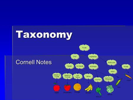 Taxonomy Cornell Notes.