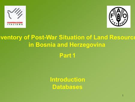 Inventory of Post-War Situation of Land Resources