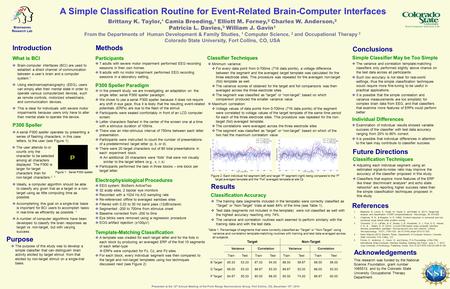 IntroductionMethods Participants  7 adults with severe motor impairment performed EEG recording sessions in their own homes.  9 adults with no motor.