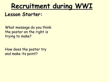 Recruitment during WWI