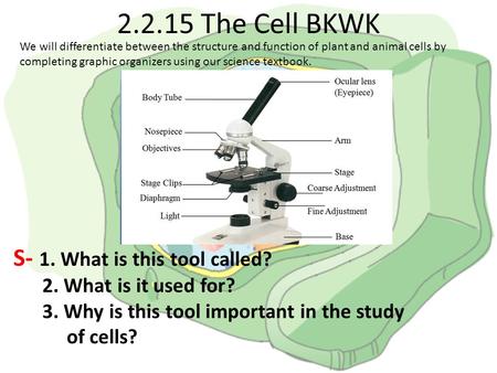 The Cell BKWK S- 1. What is this tool called?