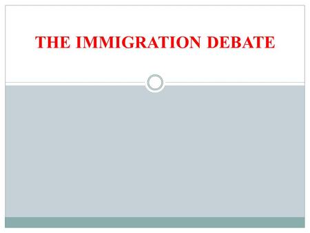 THE IMMIGRATION DEBATE. REVISED CLASS SCHEDULE May 28: The Immigration Debate May 30: The Ebullience of Brazil June 04: The Latino Experience in America.