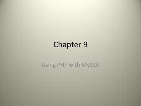 Chapter 9 Using PHP with MySQL. header.html Script 9.1 on page 266  des/header.html