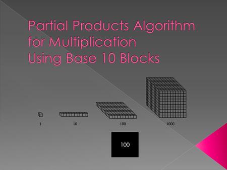 100 Solve 3 X 7 = ? using base 10 blocks Build a 3 X 7 array! X.