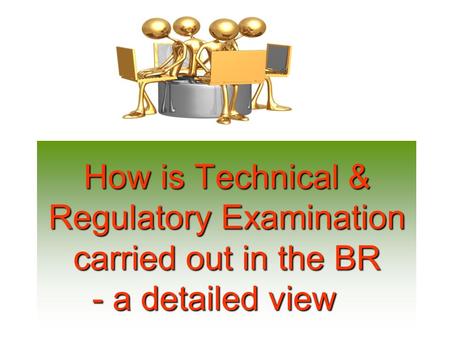 How is Technical & Regulatory Examination carried out in the BR - a detailed view.