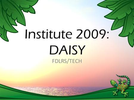 Institute 2009: DAISY FDLRS/TECH. Institute CD: Resources DAISY Books – DAISY 3 – Narrated DAISY books (DAISY 2.0) – Text Only / HTML – ePub (Usable with.