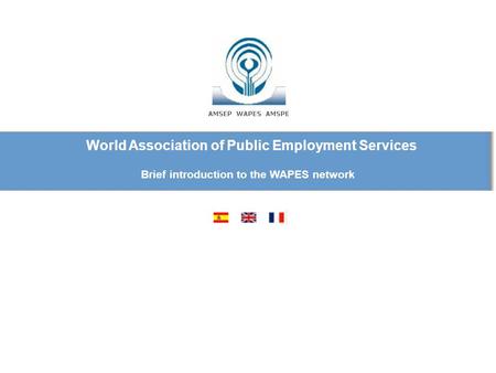 World Association of Public Employment Services Brief introduction to the WAPES network.