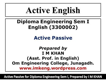 Diploma Engineering Sem I Om Engineering College, Junagadh.