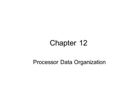 Processor Data Organization